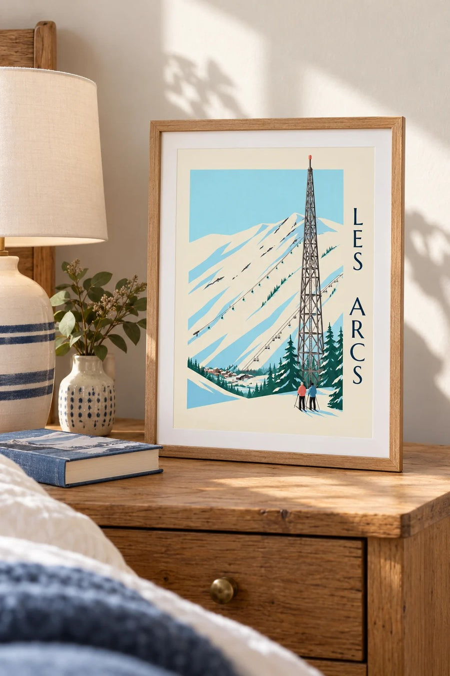 Poster di Les Arcs, Arc 1600 e le sue piste : piccolo formato A4 con cornice
