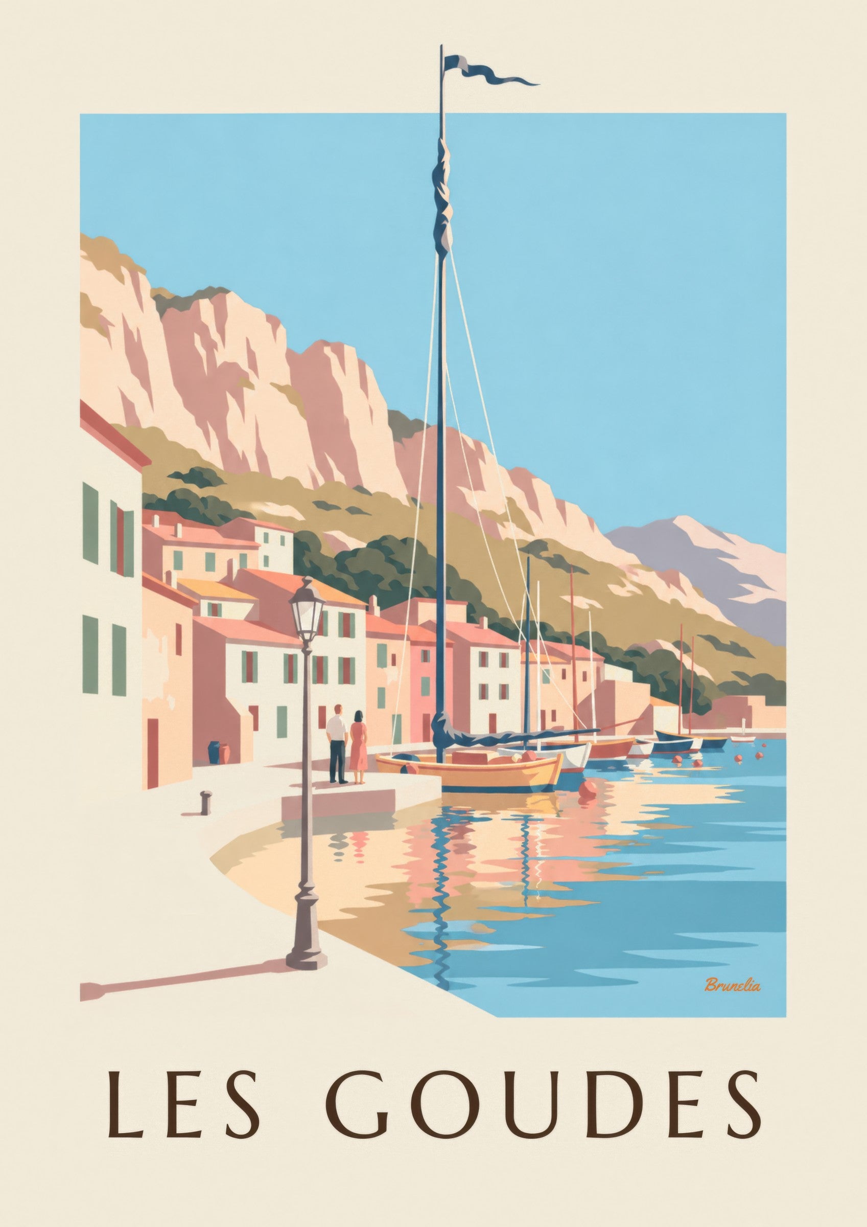 Affiche port des Goudes au coucher du soleil: dettaglio in primo piano