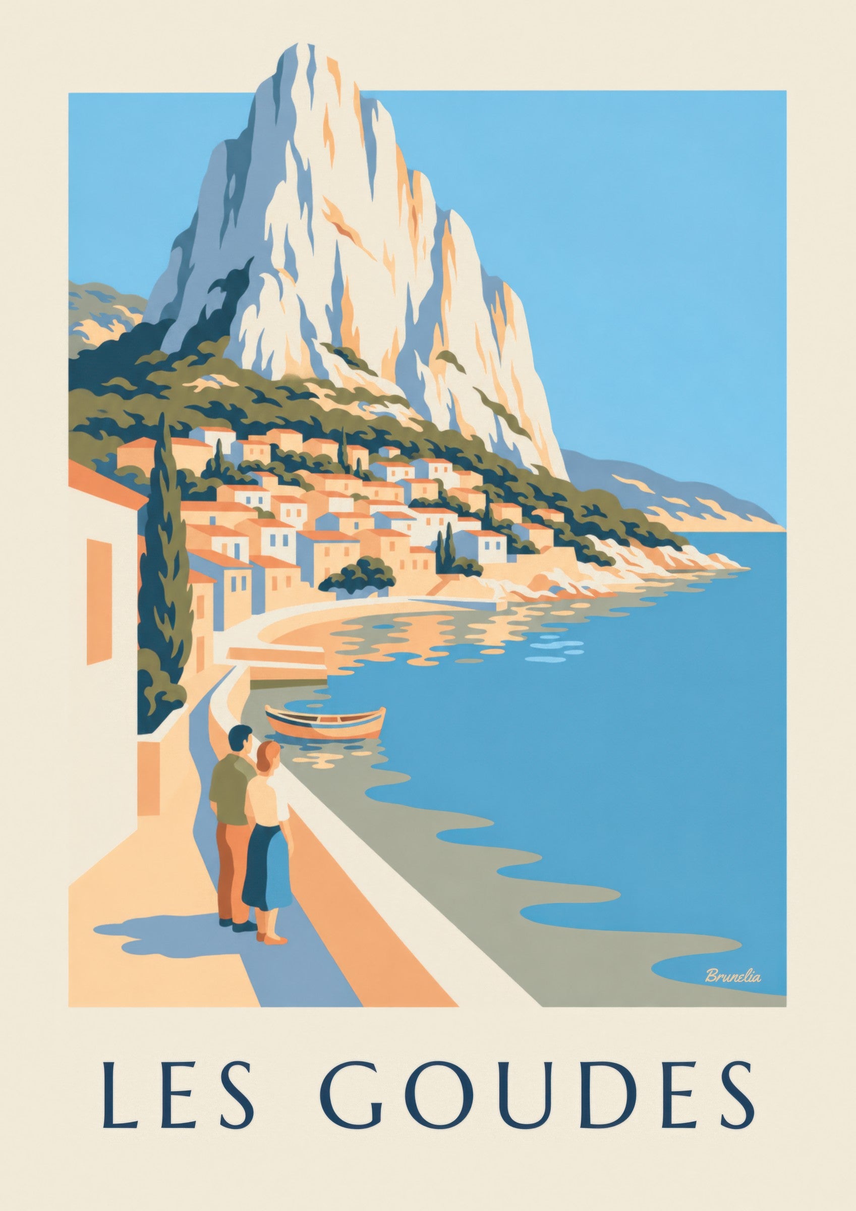 Affiche Les Goudes vue de la mer: dettaglio in primo piano