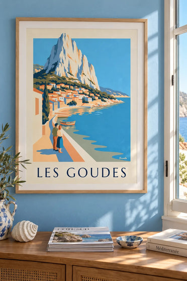 Poster di Les Goudes visto dal mare : incorniciato alla parete