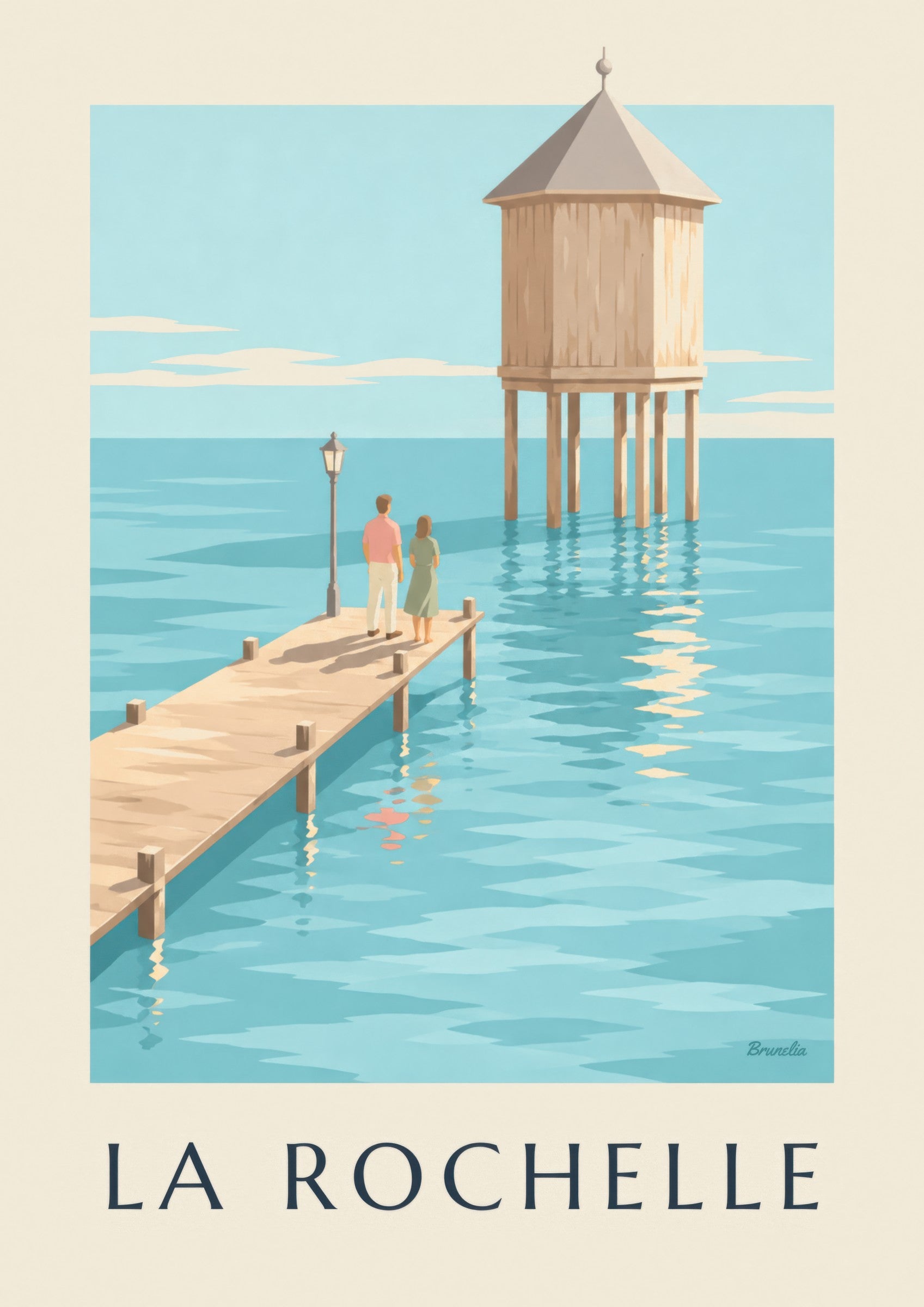 Poster del faro del Bout du Monde a La Rochelle: dettaglio in primo piano