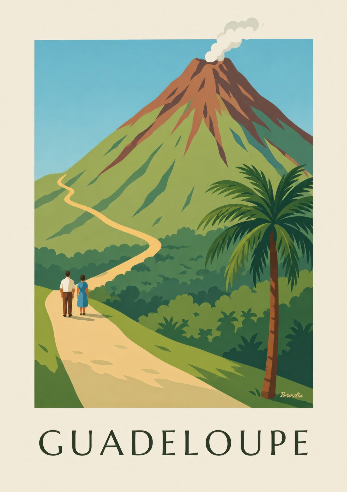 Poster Guadalupa, vulcano della Soufrière