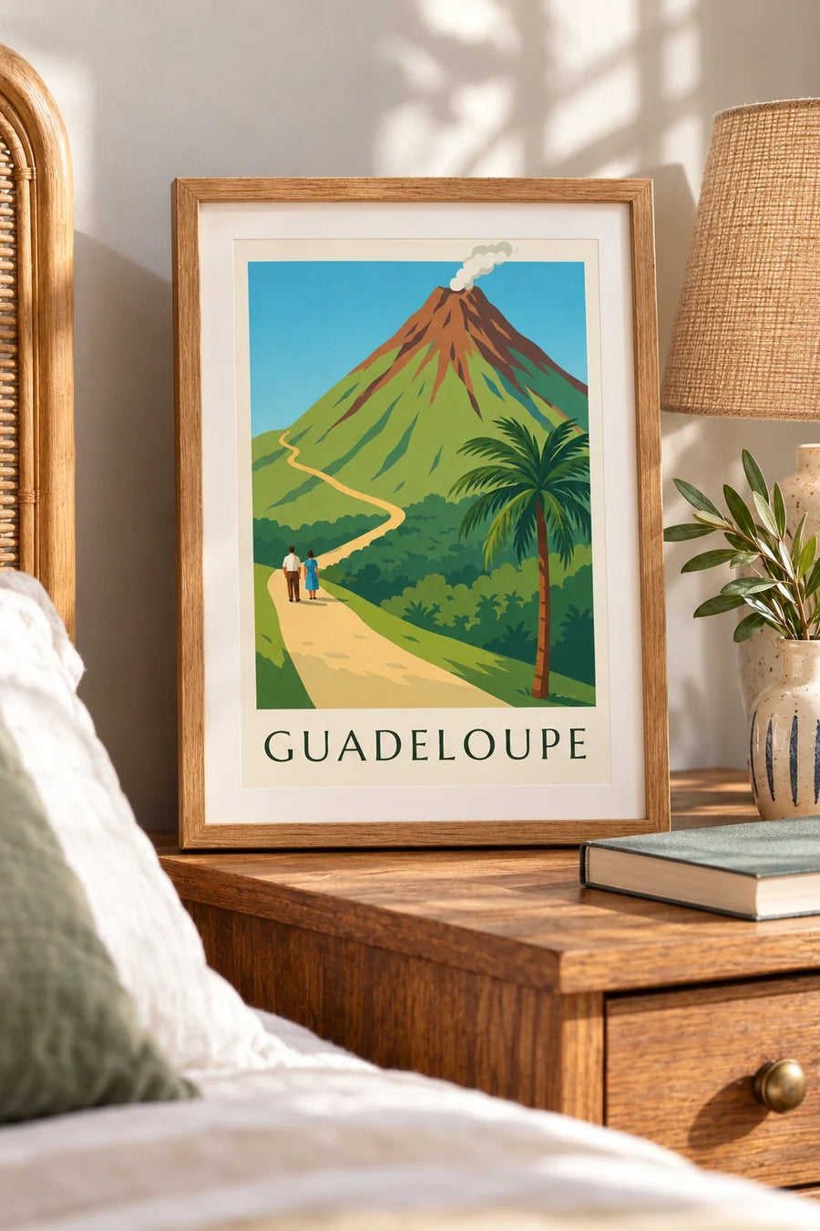 Poster Guadalupa, vulcano della Soufrière : piccolo formato A4 con cornice