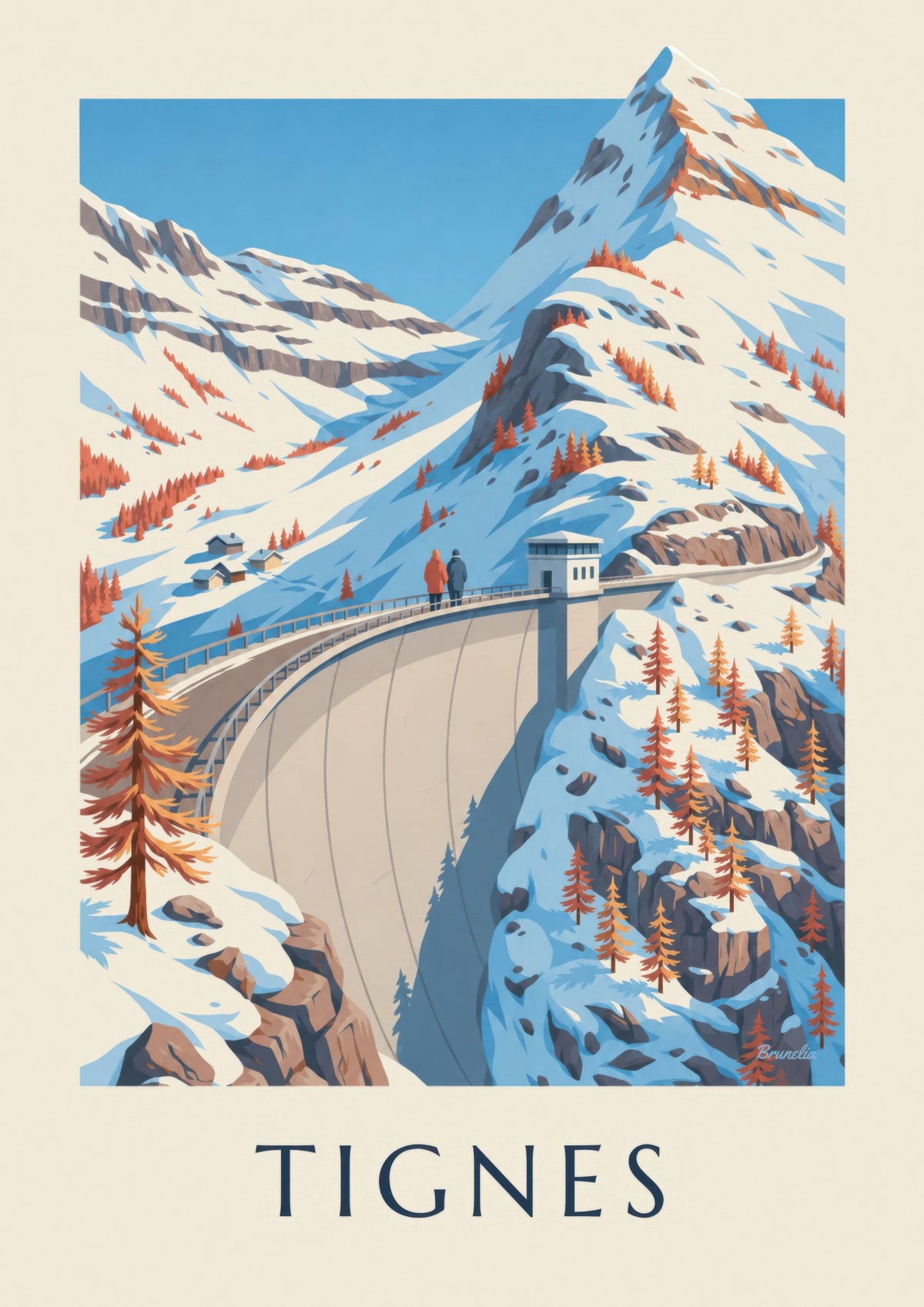 Poster Tignes, la grande diga in inverno