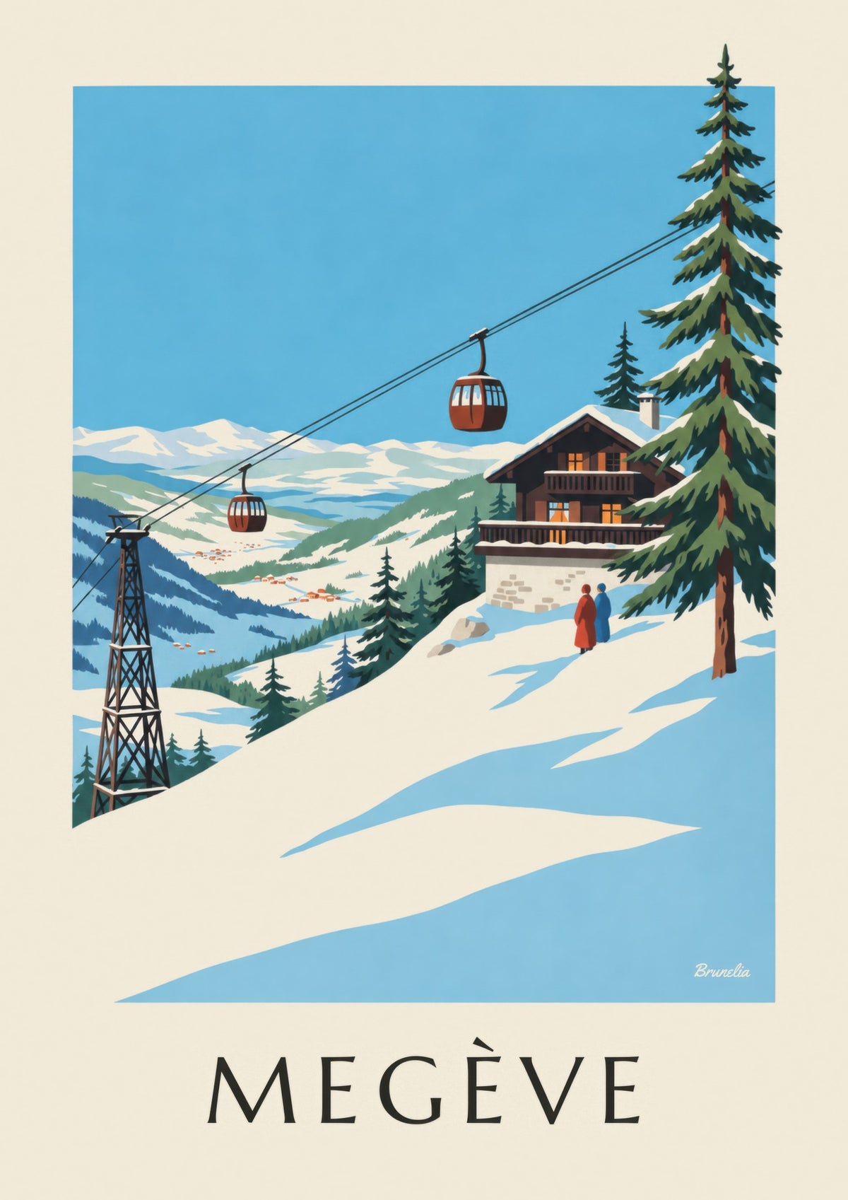 Poster di Megève, cabinovia del Mont d'Arbois