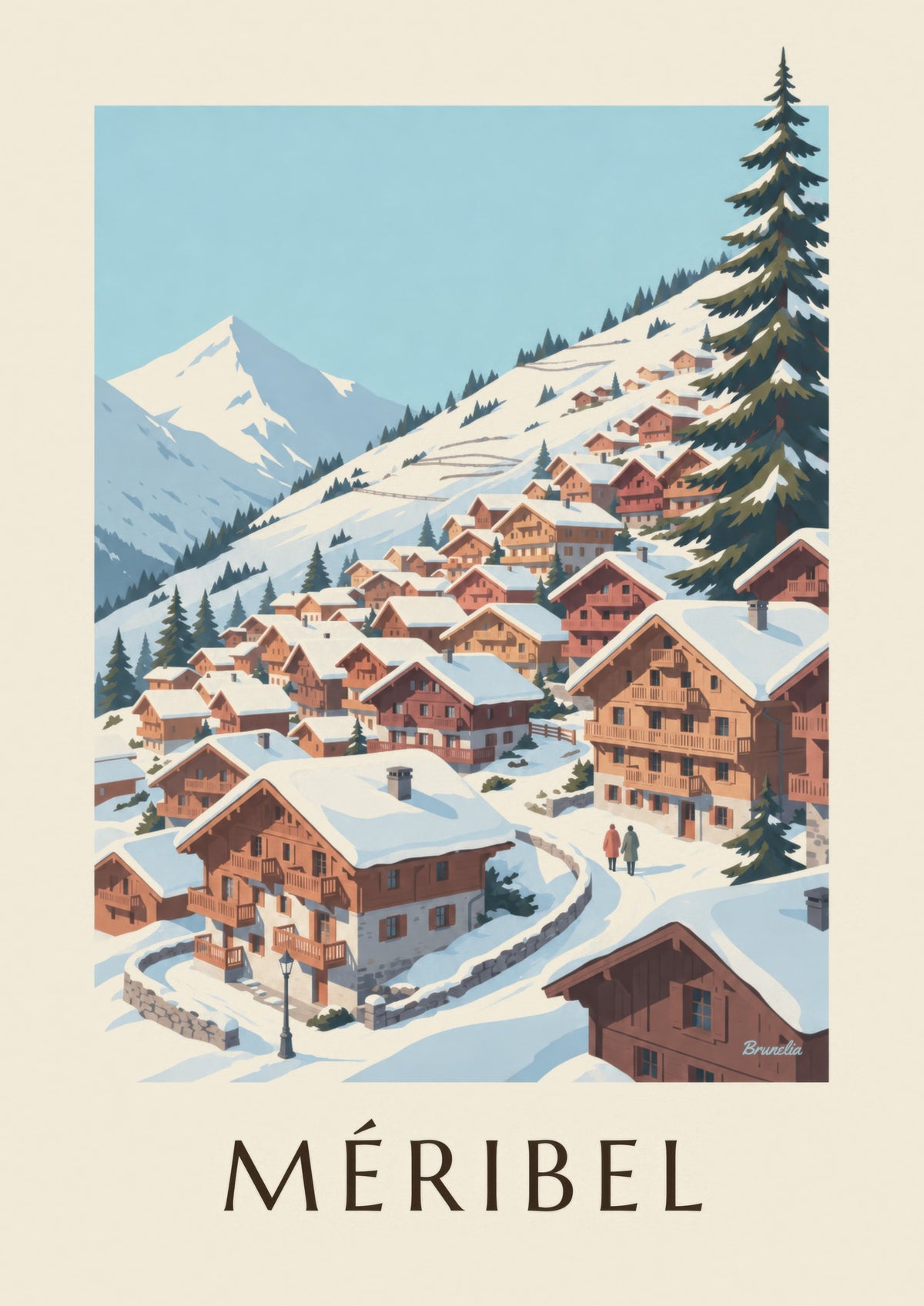 Poster di Méribel, chalet sotto la neve