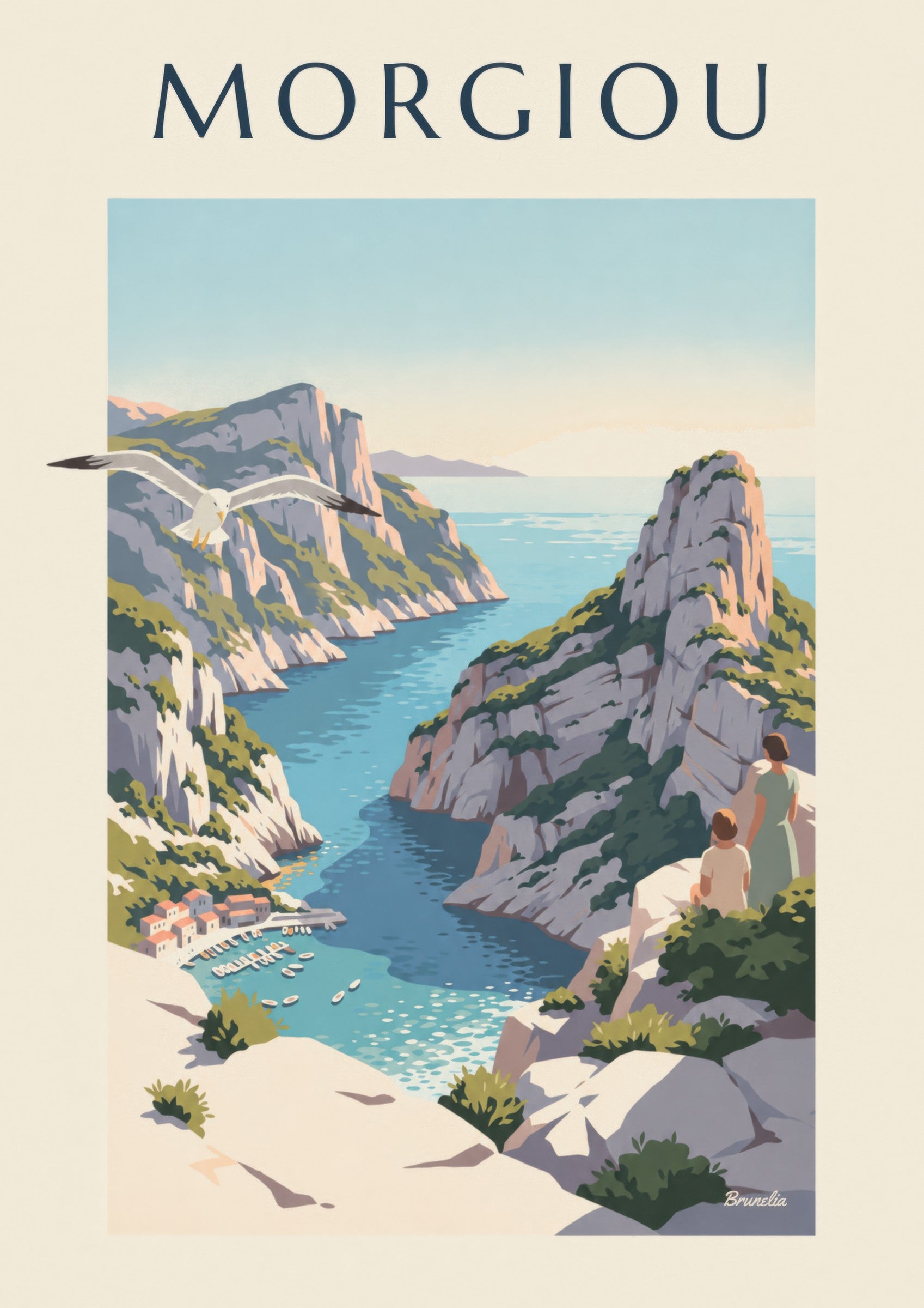 Affiche calanque de Morgiou à Marseille: dettaglio in primo piano