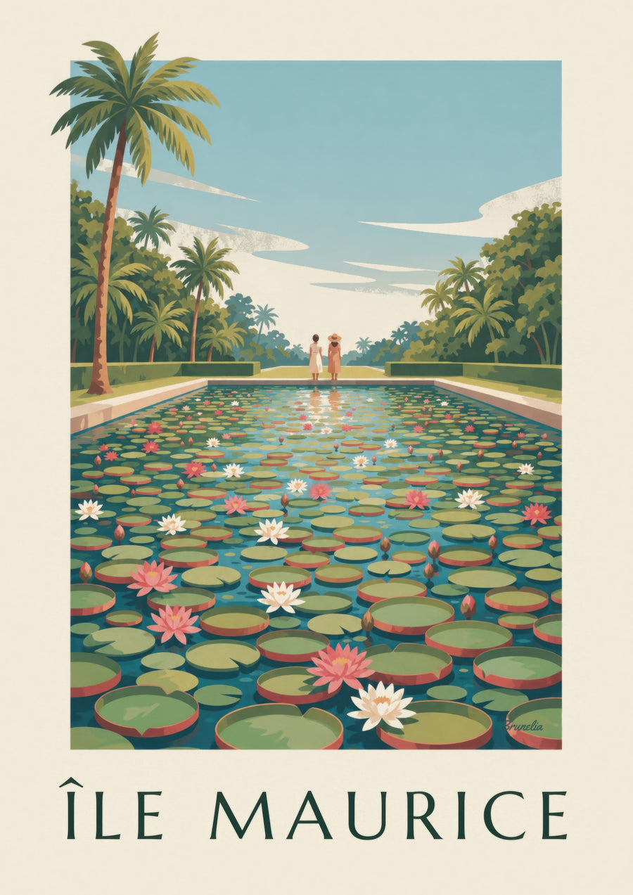 Poster Mauritius e ninfee giganti (titolo MAURITIUS)