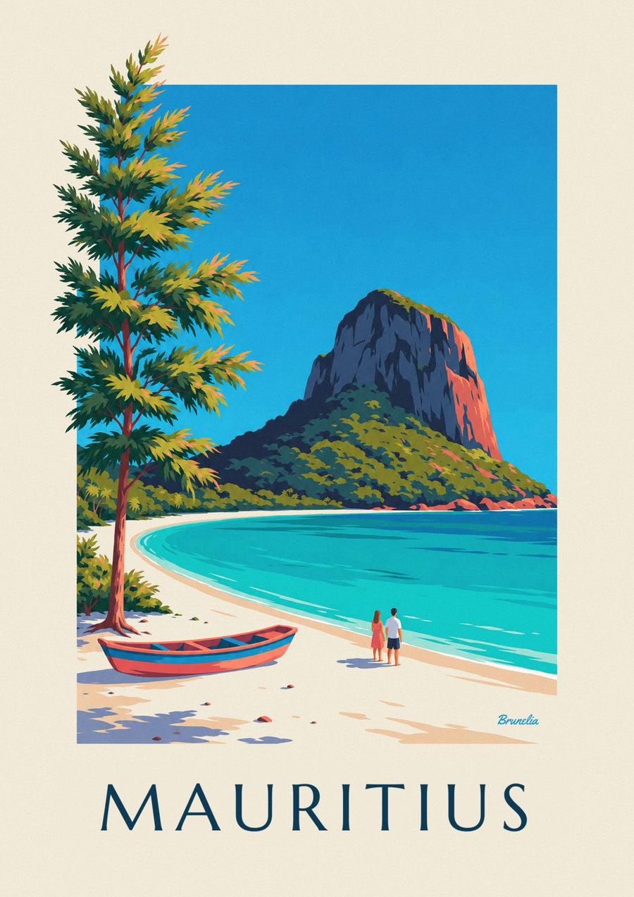 Poster Le Morne Brabant e laguna di Mauritius