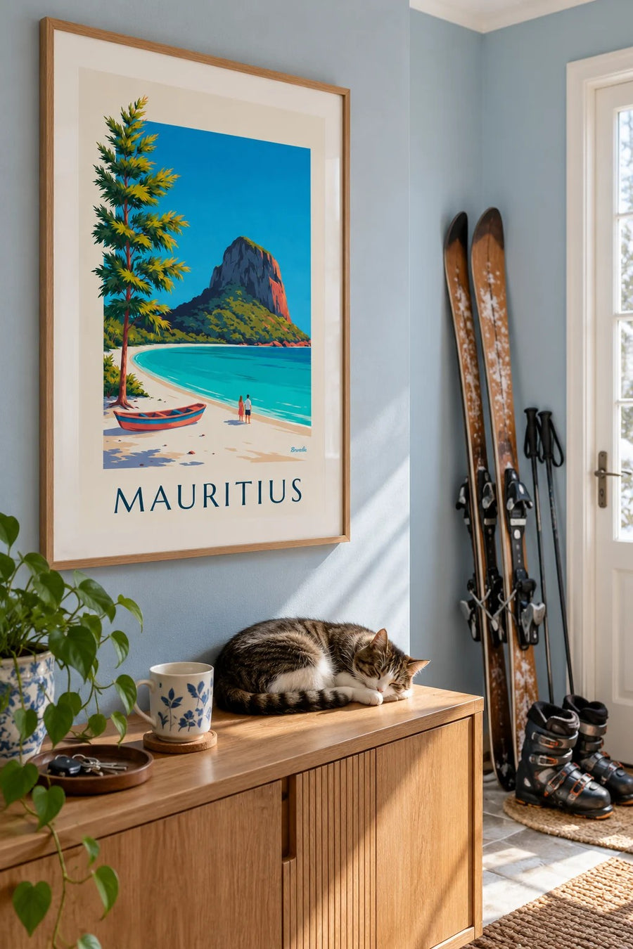 Poster Le Morne Brabant e laguna di Mauritius: incorniciato alla parete
