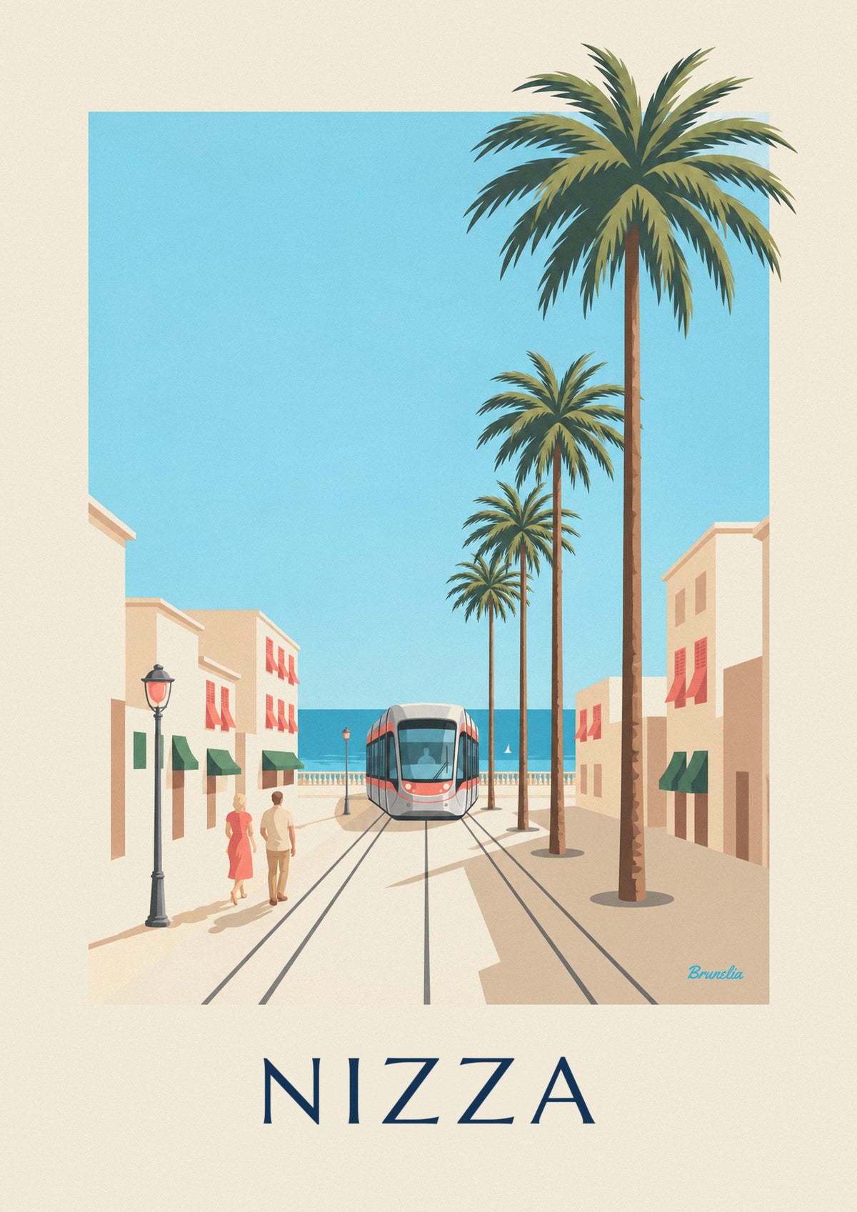 Poster tram di Nizza e Mediterraneo