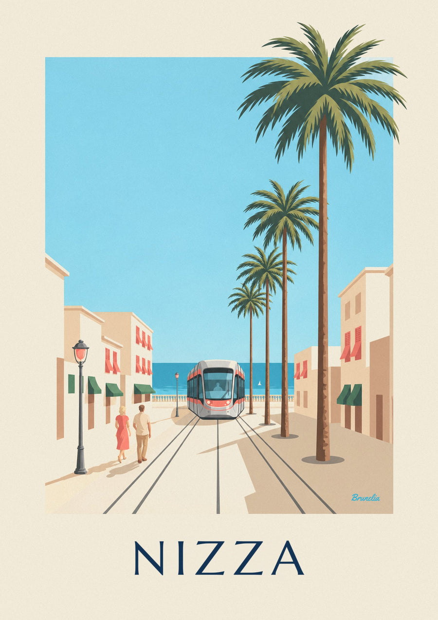 Poster tram di Nizza e Mediterraneo