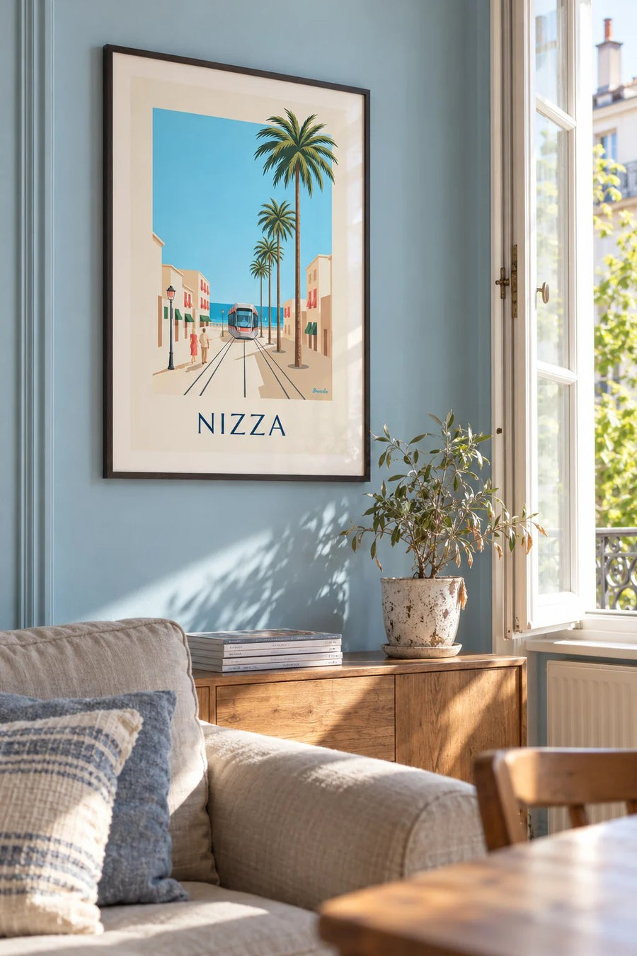Poster tram di Nizza e Mediterraneo: incorniciato alla parete