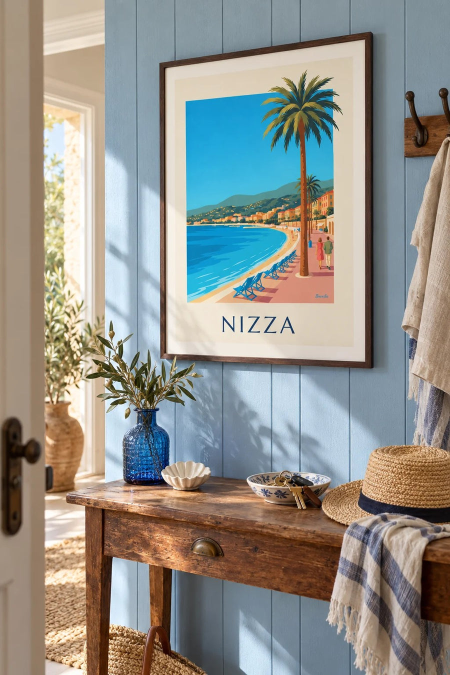 Poster Promenade des Anglais e Baia degli Angeli a Nizza: incorniciato alla parete