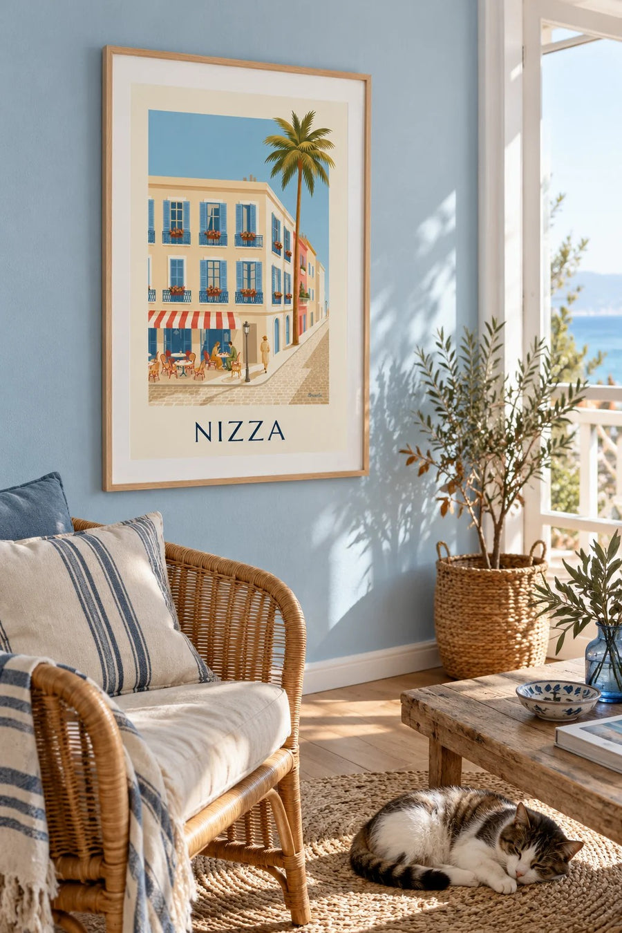 Poster terrazza e balconi in ferro battuto a Nizza: incorniciato alla parete