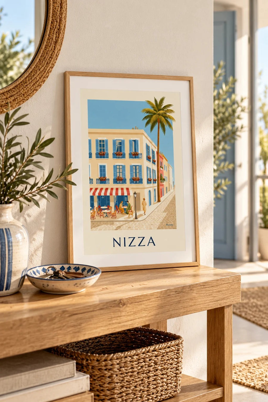 Poster terrazza e balconi in ferro battuto a Nizza: formato piccolo A4 con cornice