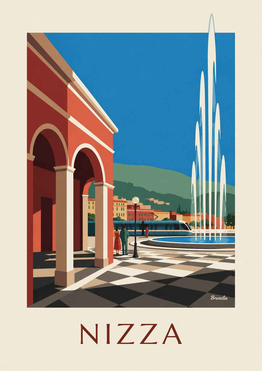 Poster Piazza Masséna e le sue facciate rosse a Nizza
