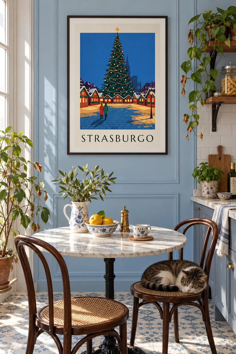 Poster mercatino di Natale di Strasburgo in place Kléber: incorniciato al muro