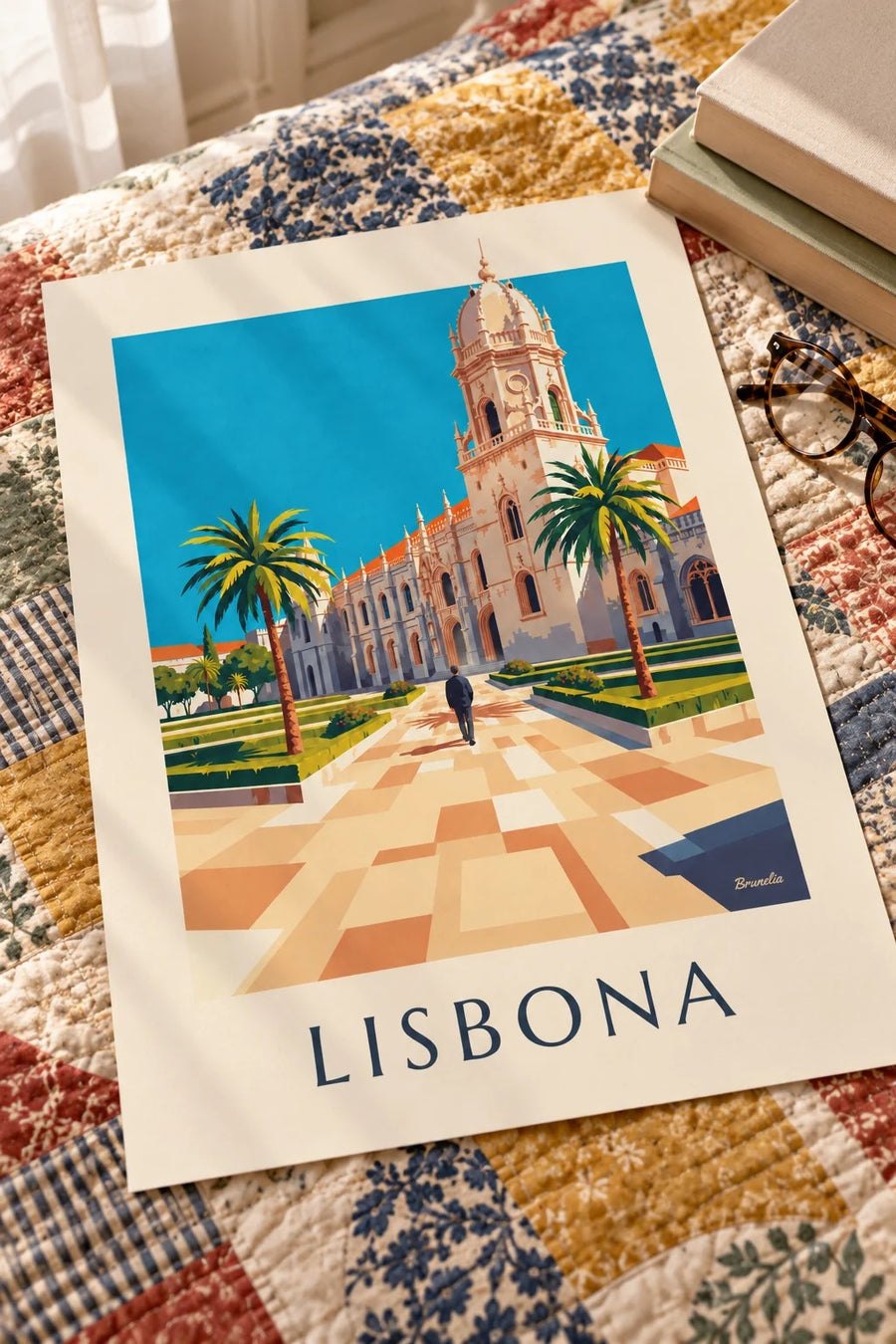 Poster monastero dos Jerónimos a Belém, Lisbona: appoggiato su un tavolo