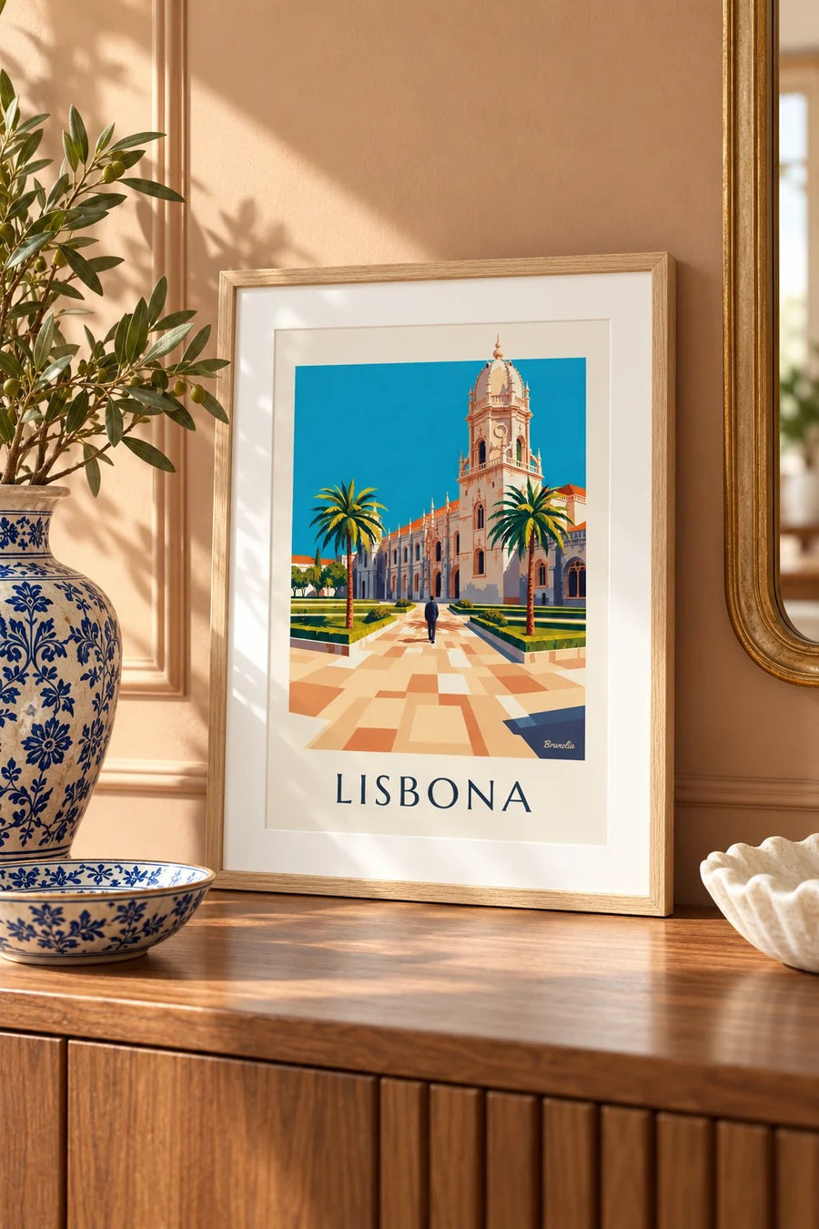 Poster monastero dos Jerónimos a Belém, Lisbona: formato piccolo A4 con cornice