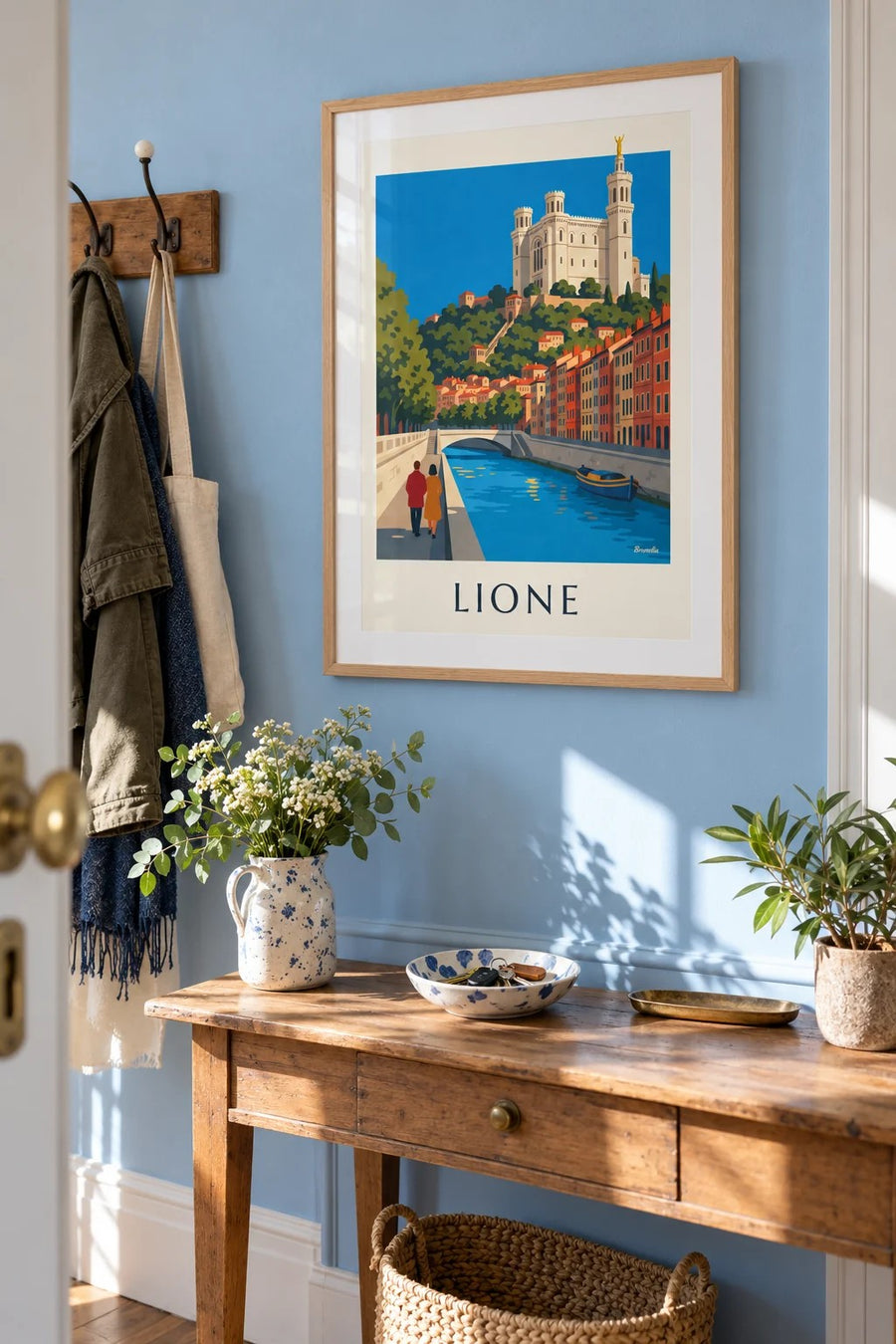 Poster banchine della Saona e funicolare di Fourvière a Lione: incorniciato alla parete