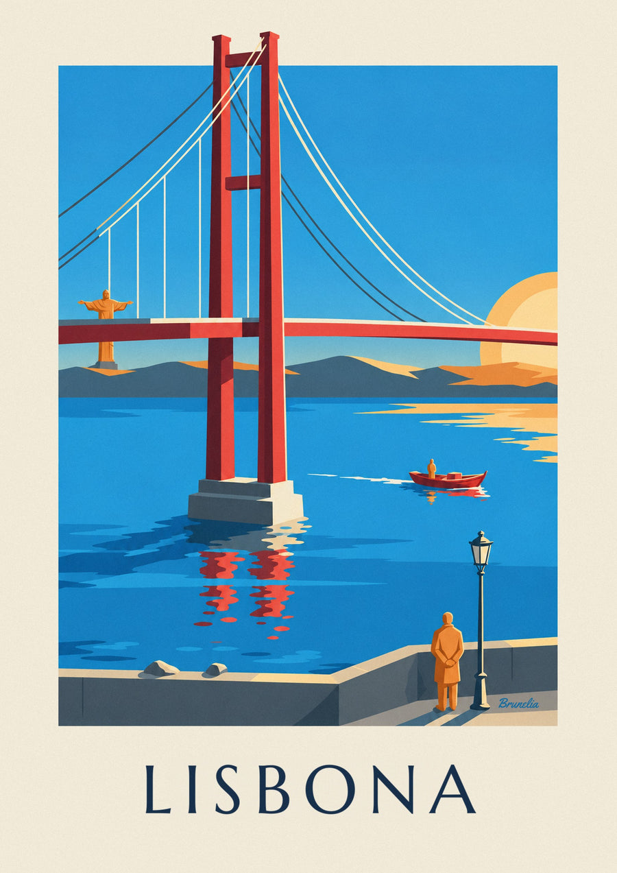 Poster ponte 25 Aprile sul Tago a Lisbona