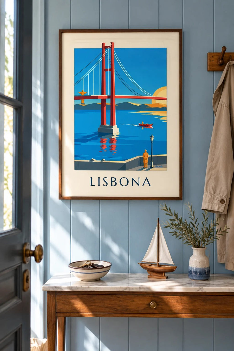 Poster ponte 25 Aprile sul Tago a Lisbona: incorniciato alla parete