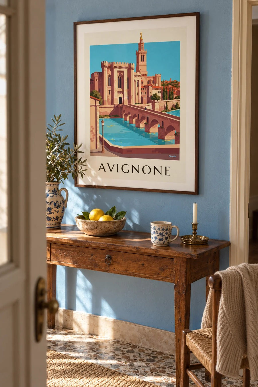 Poster Palazzo dei Papi e ponte Saint-Bénézet ad Avignone: incorniciato alla parete
