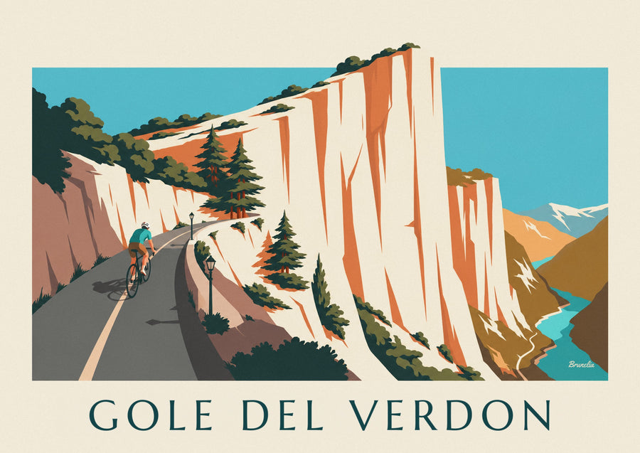 Poster ciclista sulla strada delle Gole del Verdon