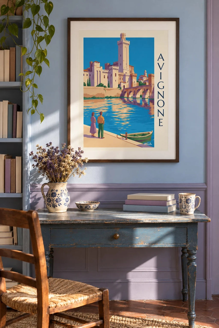 Poster Ponte di Saint-Bénézet e Palazzo dei Papi ad Avignone: incorniciato alla parete
