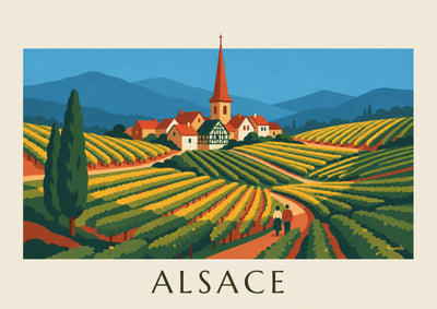 Wine route and terraced vineyards of Alsace poster: the full poster