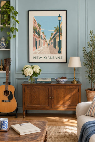 Poster balconi in ferro battuto del Quartiere Francese, New Orleans: incorniciato alla parete