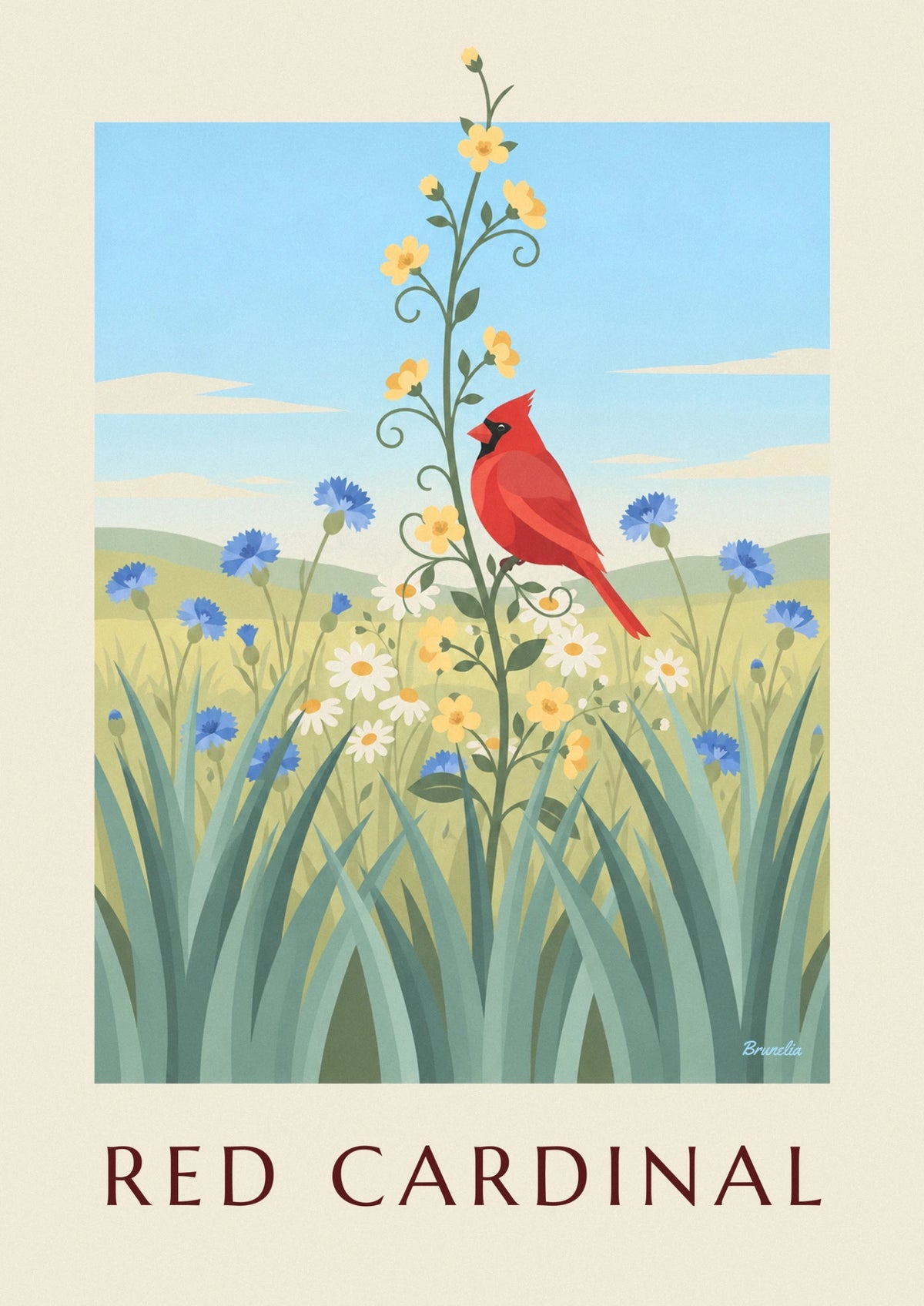 Soft botanical baby gift poster by Brunelia