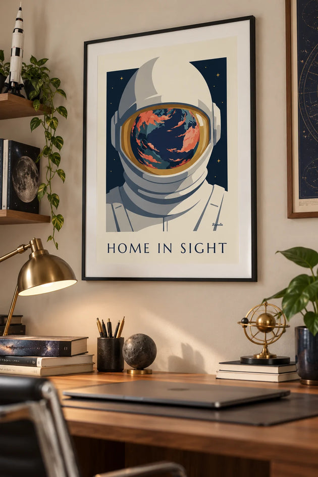 Poster incorniciato a parete in un interno