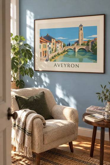 Poster case in pietra sulle rive del fiume Aveyron: incorniciato alla parete