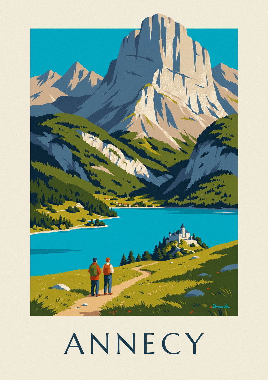 Hiking above Lake Annecy poster