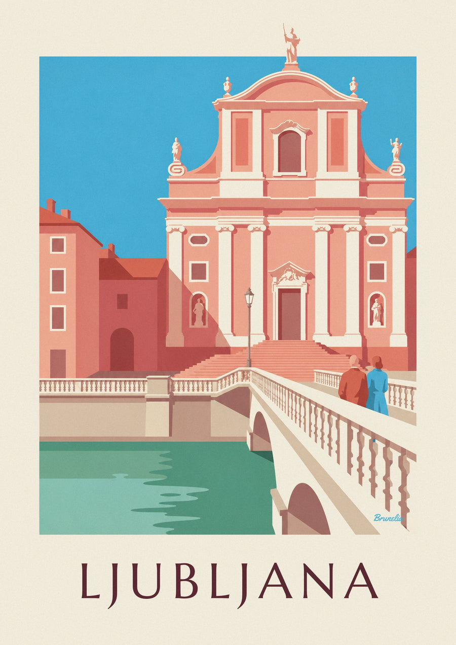 Poster chiesa francescana rosa di Lubiana