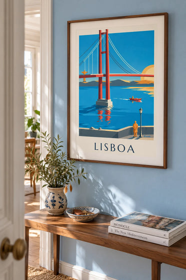 Poster ponte 25 Aprile sul Tago a Lisbona: incorniciato alla parete
