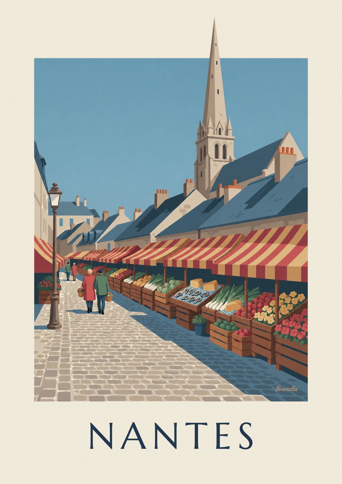 Affiche marché de Talensac à Nantes un dimanche matin