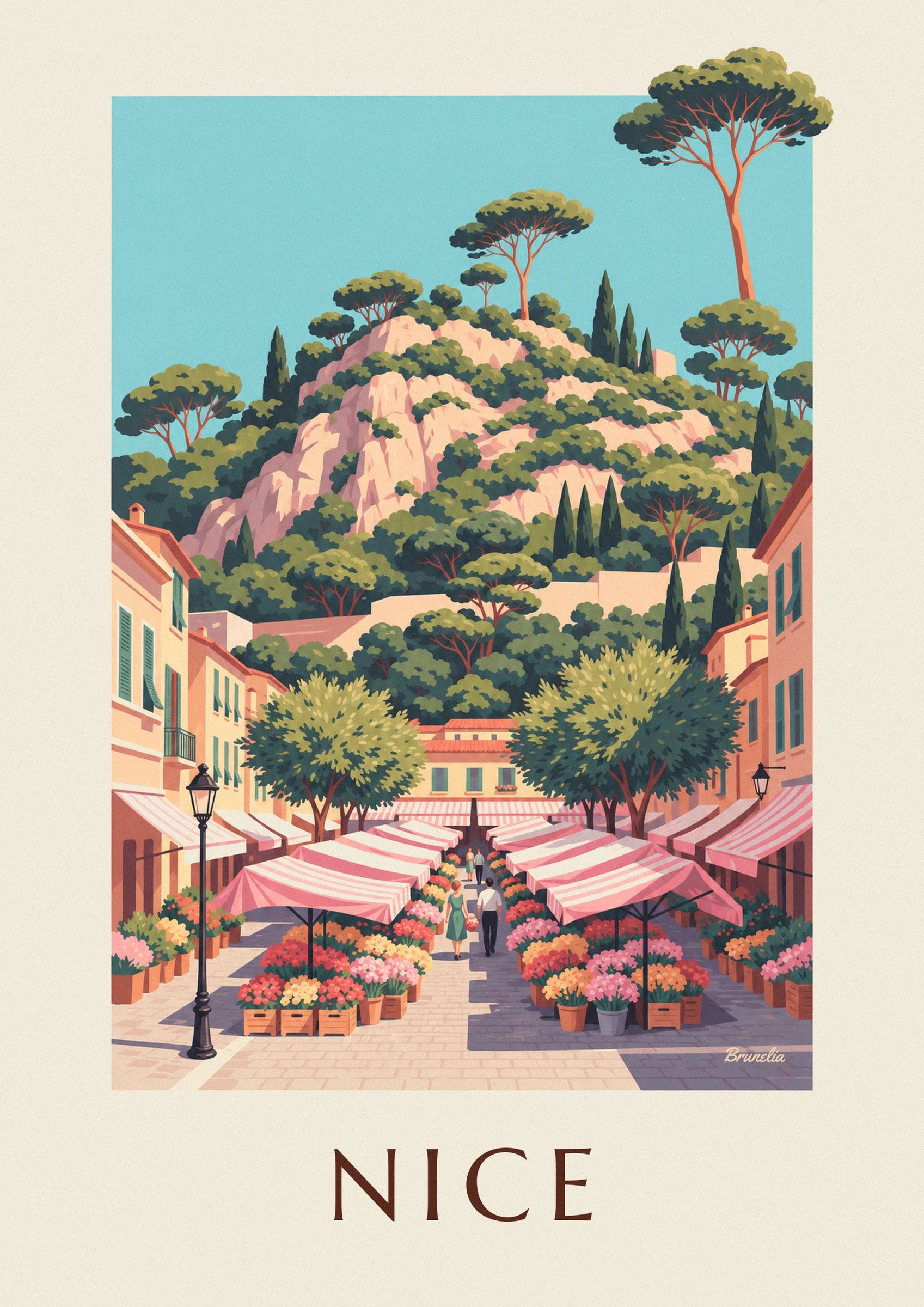 Cours Saleya flower market in Nice poster: close-up detail