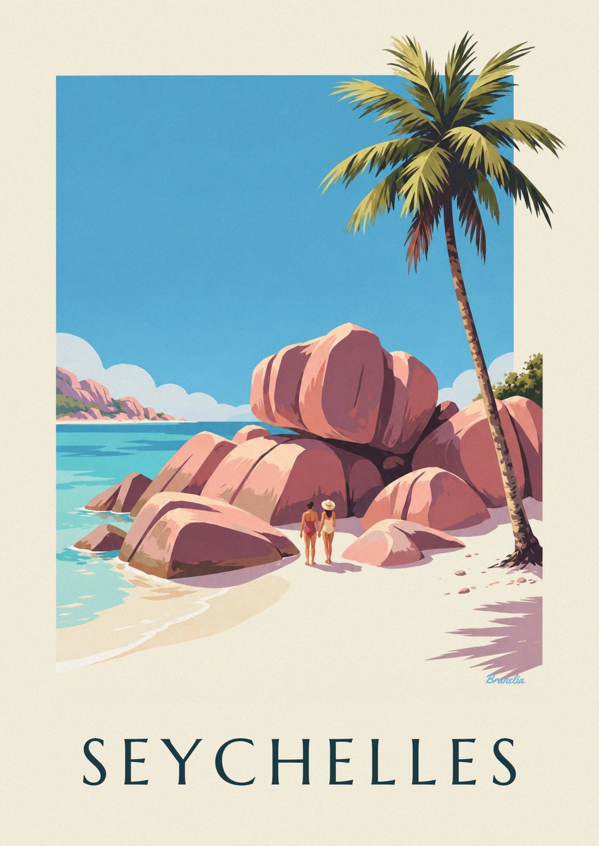 Anse Source d’Argent on La Digue, Seychelles poster