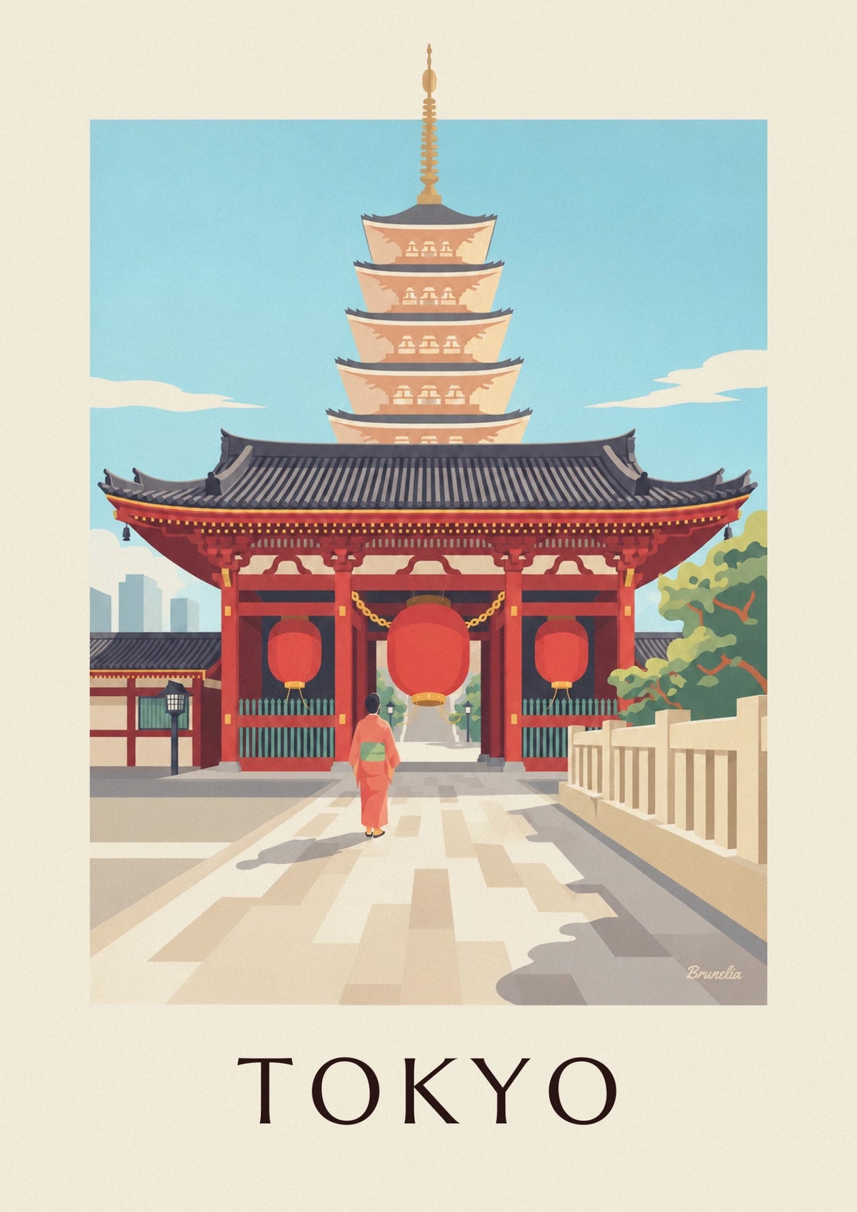 Senso-ji temple and its great red lantern in Tokyo poster