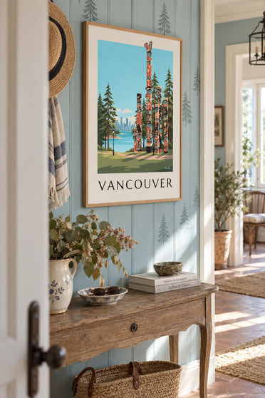 Poster totem dello Stanley Park a Vancouver: incorniciato alla parete