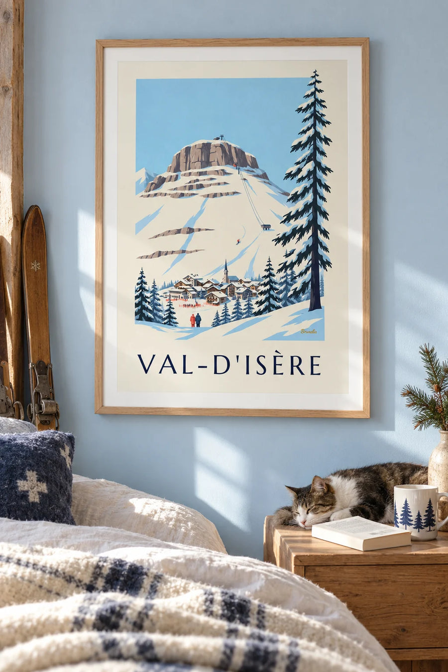 Poster Face de Bellevarde e discesa olimpica a Val-d'Isère: incorniciato a parete