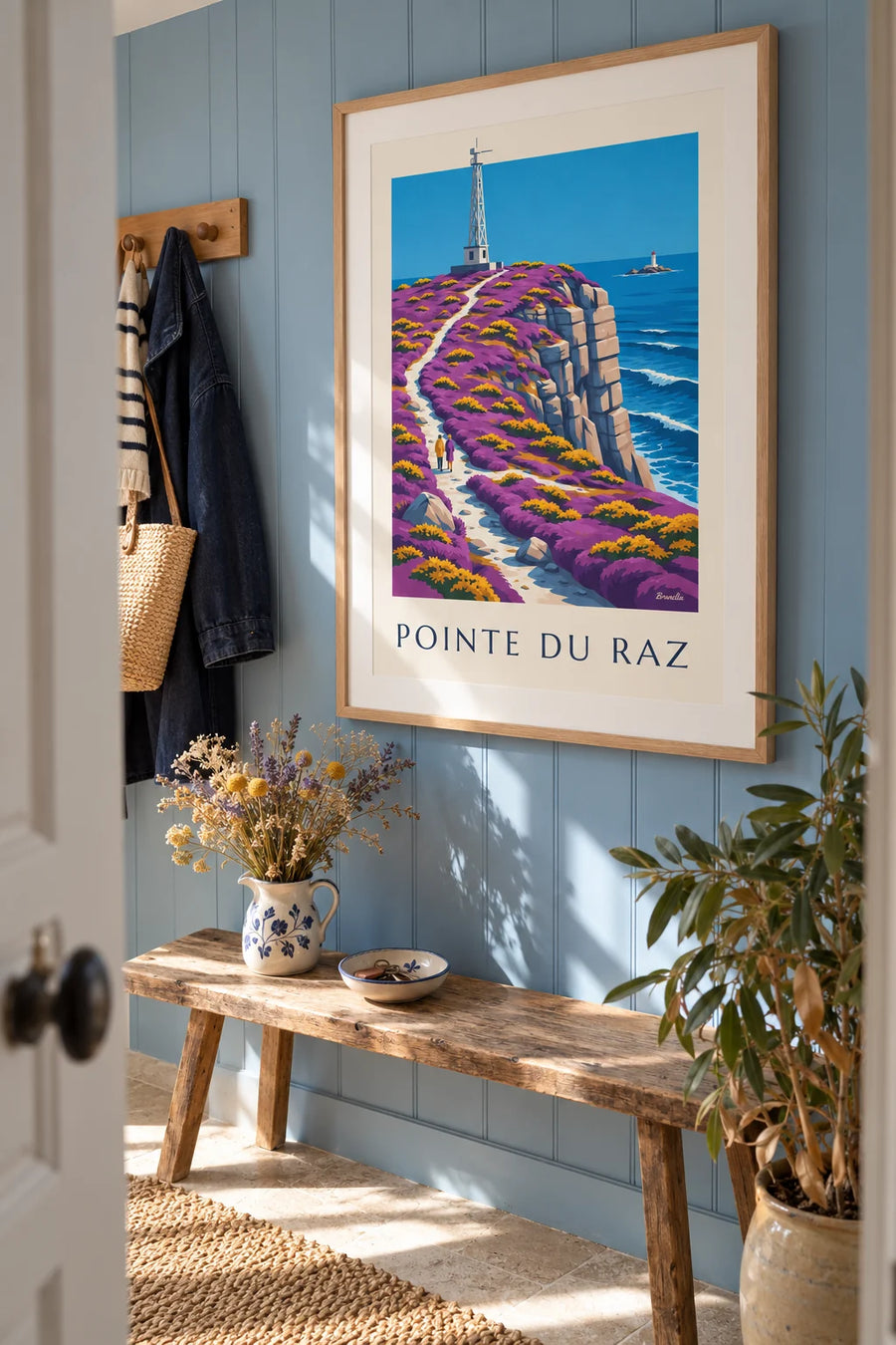 Poster del sentiero costiero della pointe du Raz in Bretagna: incorniciato alla parete