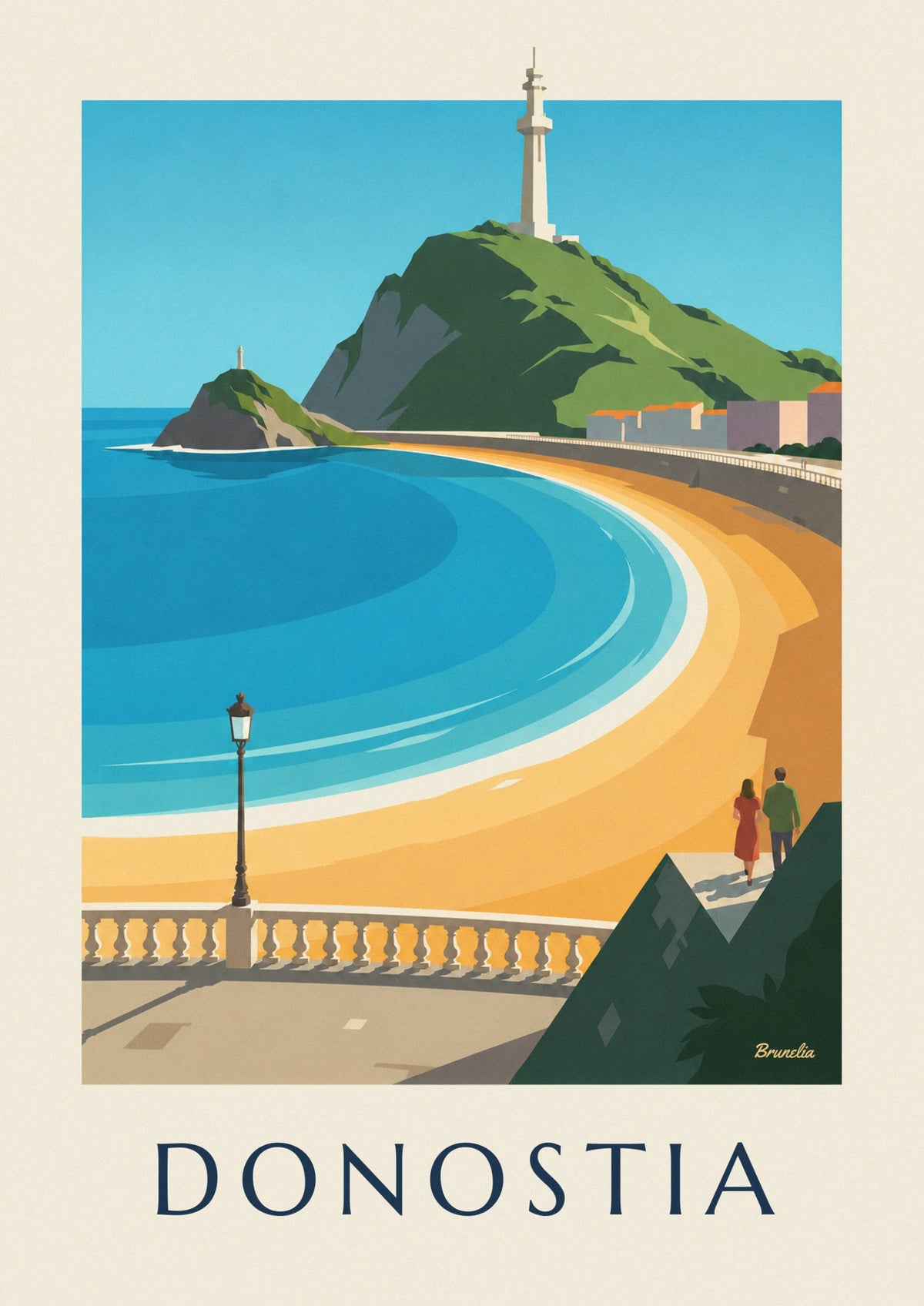 La Concha beach in San Sebastián poster